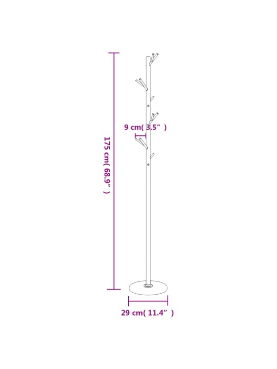 Naulakko musta 175 cm jauhemaalattu rauta