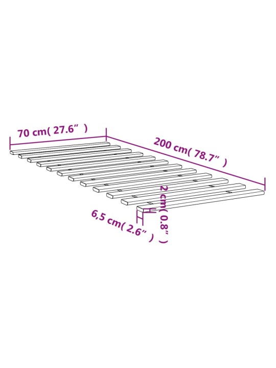 Sängyn sälepohja 70x200 cm täysi mänty