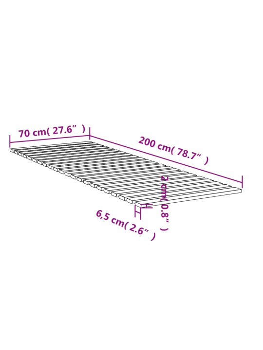 Sängyn sälepohja 70x200 cm täysi mänty