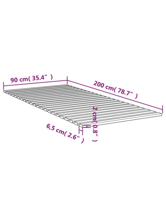 Sängyn sälepohja 90x200 cm täysi mänty