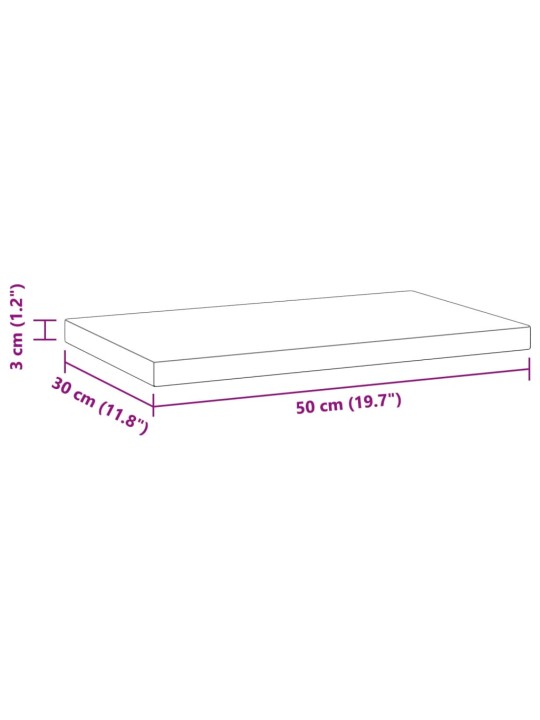 Seinähyllyt 2 kpl 50x30x3 cm hopea ruostumaton teräs