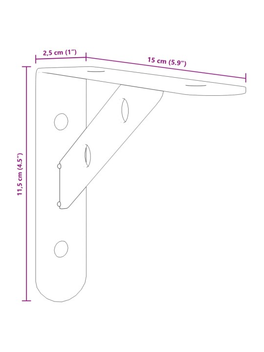 Seinätelineet kpl 15x2,5x11,5 cm hopea ruostumaton teräs