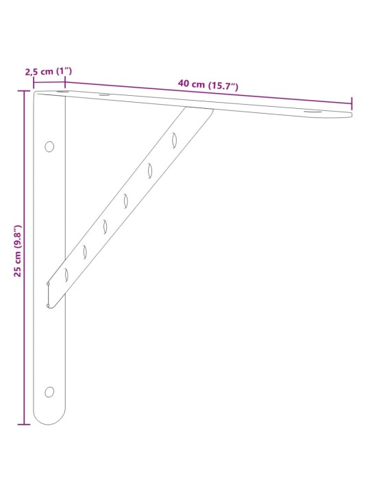 Seinätelineet kpl 40x2,5x25 cm hopea ruostumaton teräs