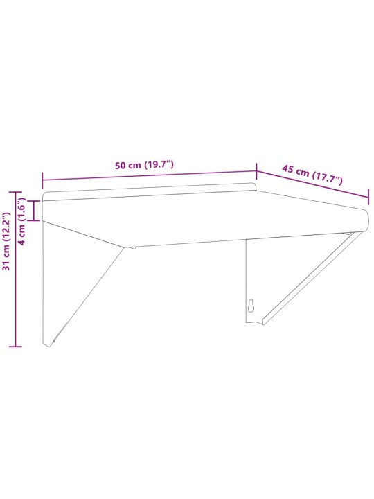 Seinätelineet kpl 23,5x2,5x15,5 cm musta ruostumaton teräs