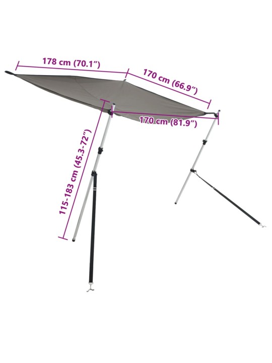 T-kate Varjostimen jatke antrasiitti 170x208x(115-183) cm