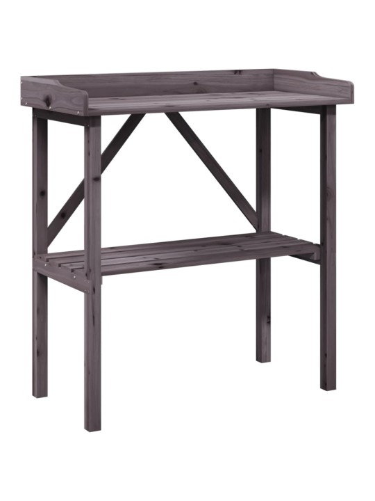 Kukkapöytä hyllyllä harmaa 78x38x82,5 cm täysi kuusi