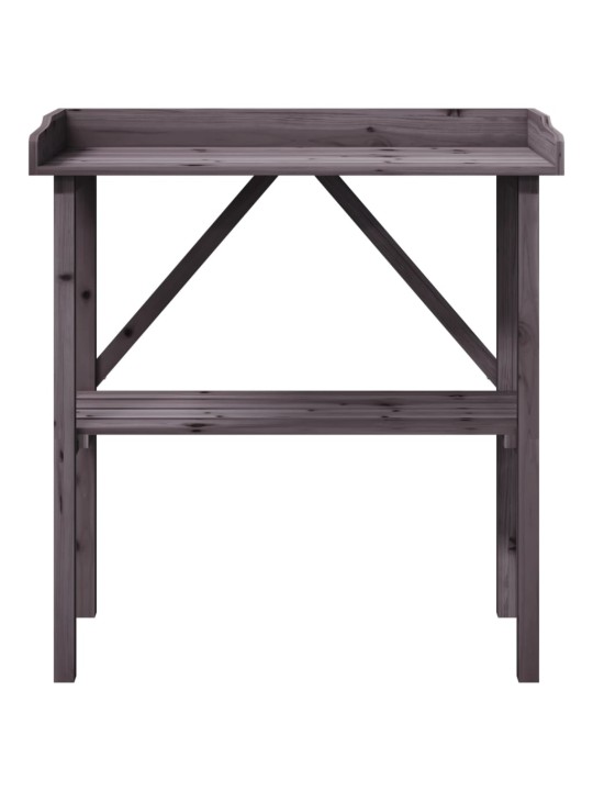 Kukkapöytä hyllyllä harmaa 78x38x82,5 cm täysi kuusi