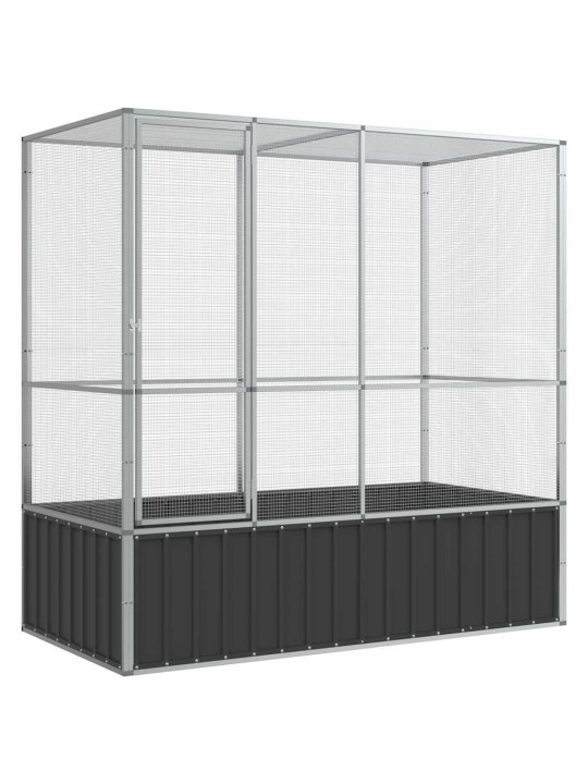 Aviaario hopea 210,5x107x212 cm teräs