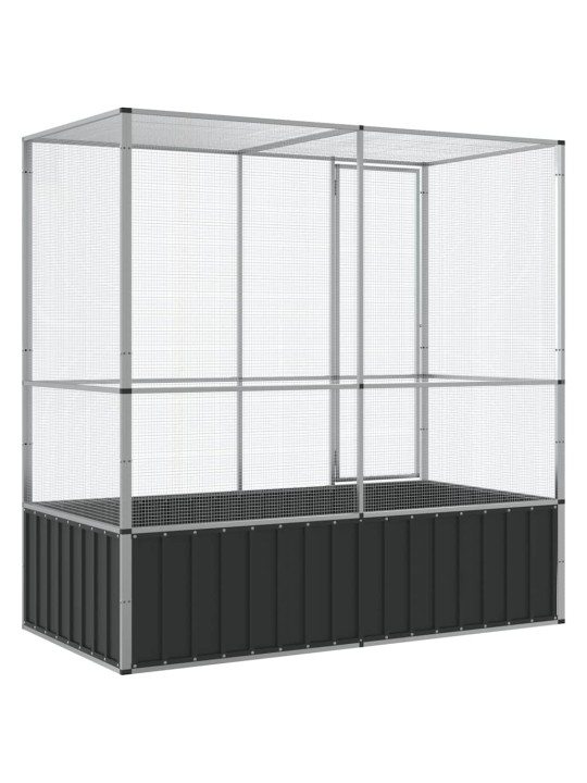 Aviaario hopea 210,5x107x212 cm teräs