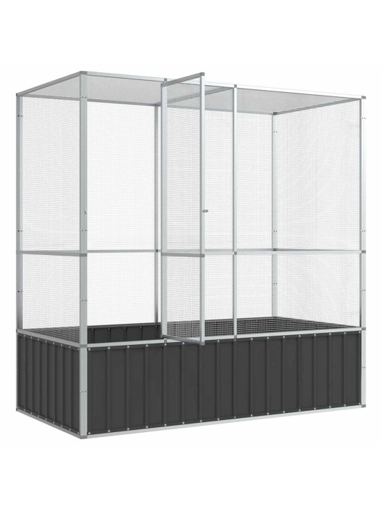 Aviaario hopea 210,5x107x212 cm teräs