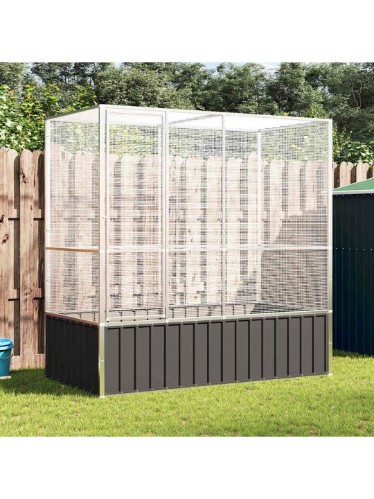 Aviaario hopea 210,5x107x212 cm teräs