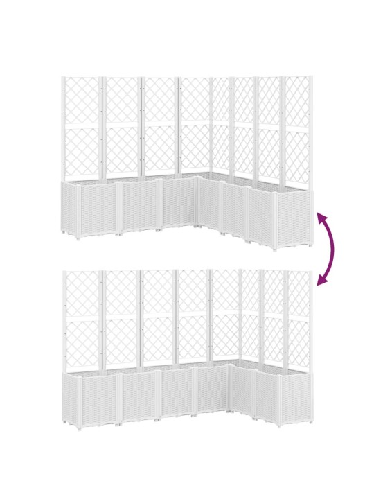 Ulkokukkalaatikko säleiköllä valkoinen 160x160x140 cm PP