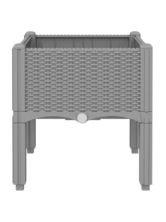 Kukkalaatikko jaloilla vaaleanharmaa 40x40x42 cm PP