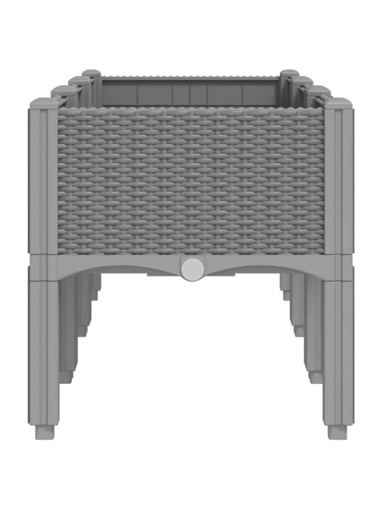 Kukkalaatikko jaloilla vaaleanharmaa 120x40x42 cm PP