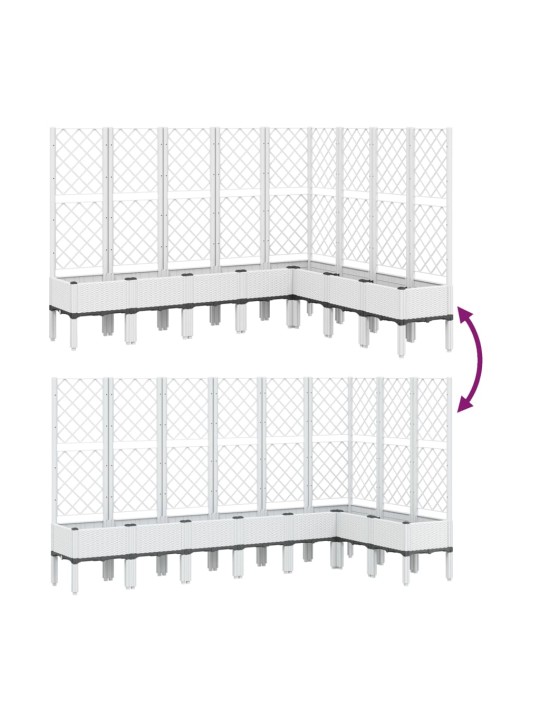 Ulkokukkalaatikko säleiköllä valkoinen 200x160x142 cm PP