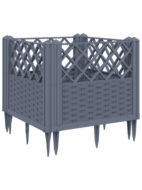 Kukkalaatikko jalkatapeilla harmaa 43,5x43,5x43,5 cm PP