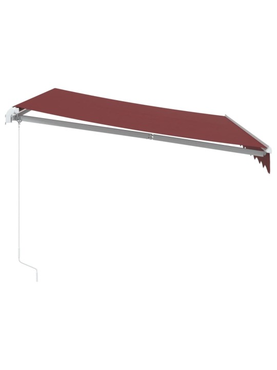 Käsin kelattava markiisi led-valoilla viininpunainen 300x250 cm