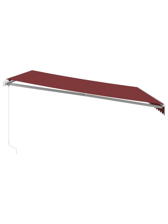 Käsin kelattava markiisi led viininpunainen 450x300 cm