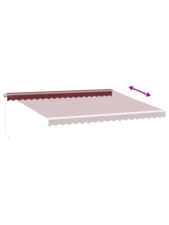 Käsin kelattava markiisi led viininpunainen 450x300 cm