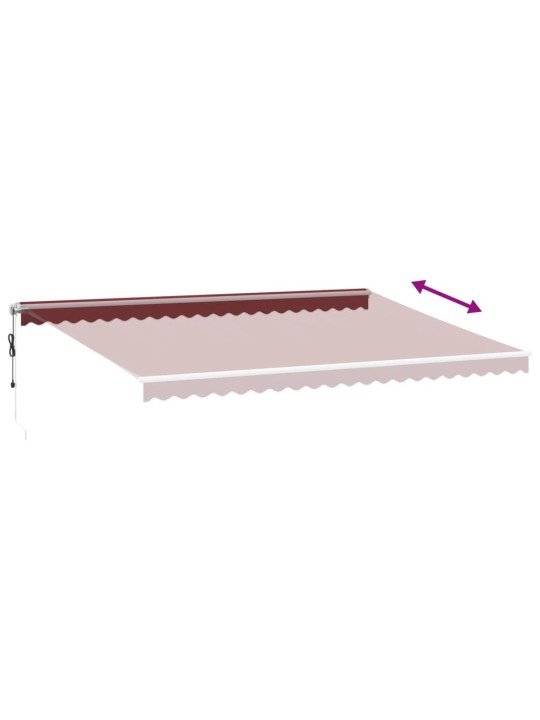 Automaattimarkiisi LED viininpunainen 500x300 cm