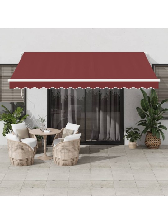 Käsin kelattava markiisi led viininpunainen 400x350 cm
