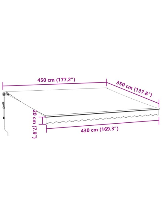Automaattimarkiisi viininpunainen 450x350 cm