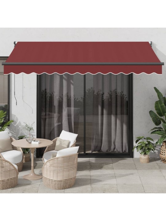 Käsin kelattava markiisi viininpunainen 350x250 cm