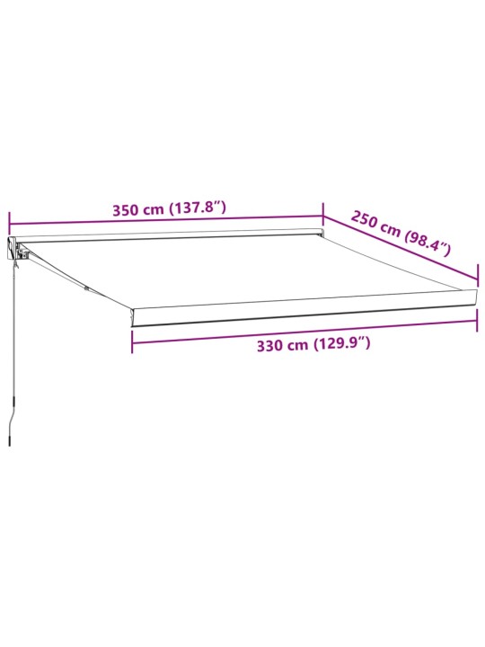 Käsin kelattava markiisi viininpunainen 350x250 cm