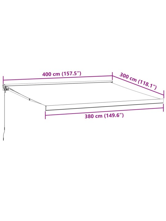 Käsin kelattava markiisi viininpunainen 400x300 cm