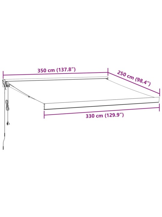 Automaattimarkiisi viininpunainen 350x250 cm