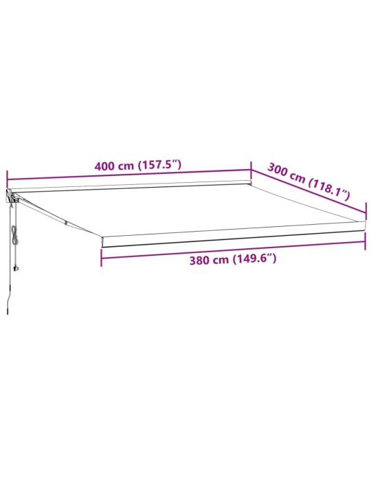 Automaattimarkiisi viininpunainen 400x300 cm