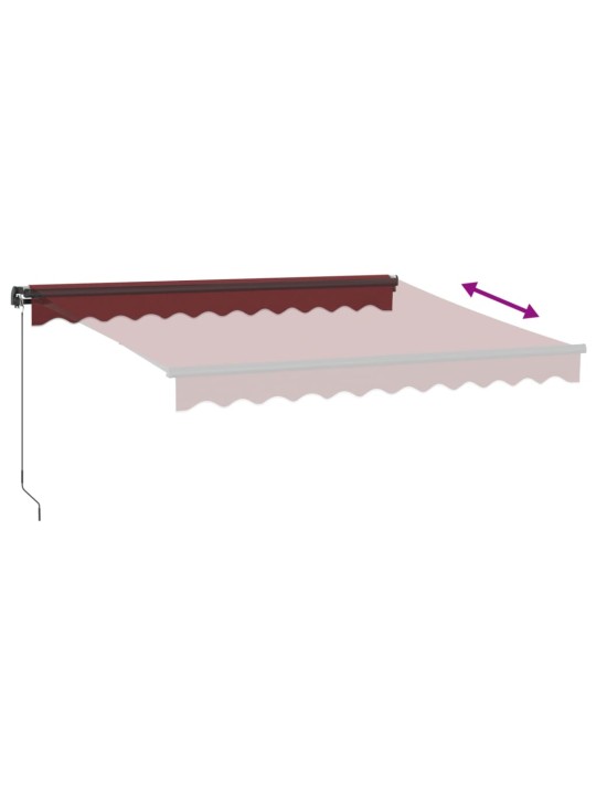 Käsin kelattava markiisi LEDit viininpunainen 300x250 cm