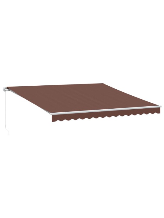 Käsin kelattava markiisi led-valoilla ruskea 400x350 cm