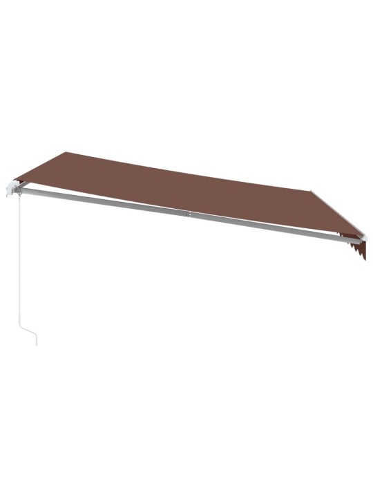 Käsin kelattava markiisi led-valoilla ruskea 400x350 cm