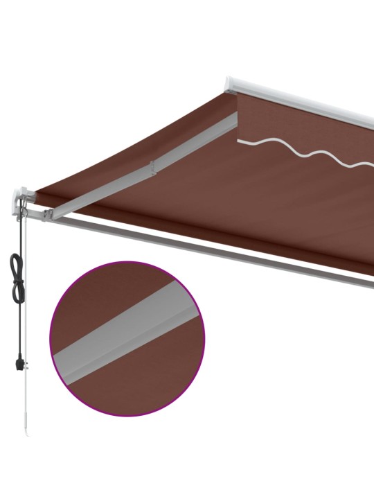 Automaattisesti kelattava markiisi ruskea 600x350 cm