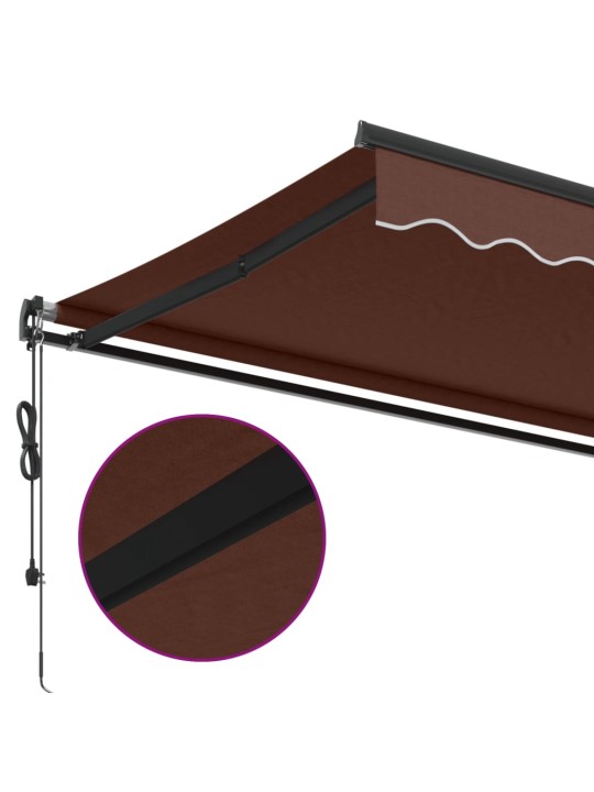 Automaattisesti kelattava markiisi ruskea 600x350 cm