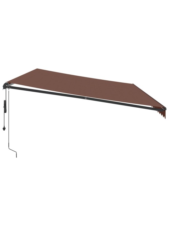 Automaattimarkiisi led-valoilla ruskea 600x350 cm