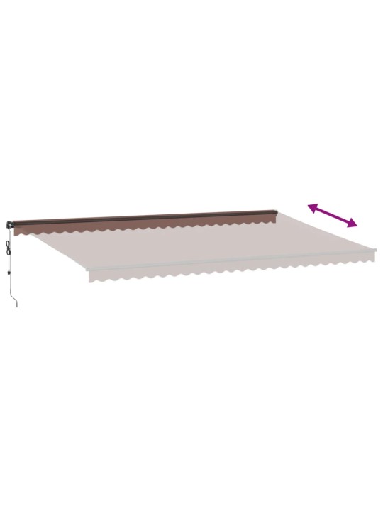 Automaattimarkiisi led-valoilla ruskea 600x350 cm