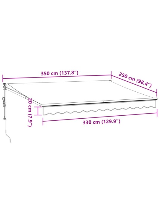 Automaattimarkiisi ruskea 350x250 cm