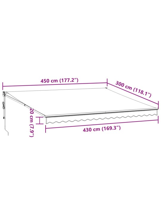 Automaattimarkiisi ruskea 450x300 cm