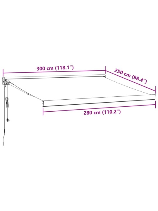 Automaattimarkiisi ruskea 300x250 cm