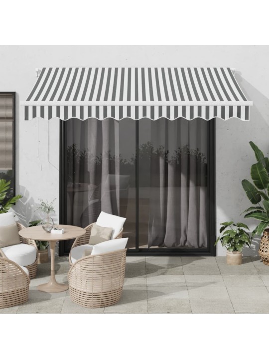 Automaattisesti kelattava markiisi antrasiitti/valk. 300x250 cm