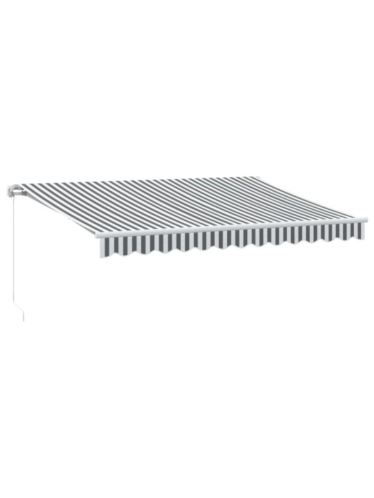 Käsin kelattava markiisi ledillä antrasiitti/valk. 350x250 cm