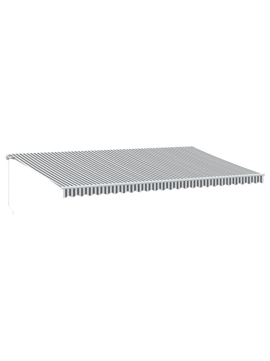 Käsin kelattava markiisi ledillä antrasiitti/valk 600x300 cm
