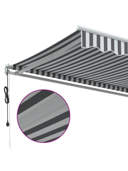 Automaattisesti kelattava markiisi antrasiitti/valk. 600x350 cm
