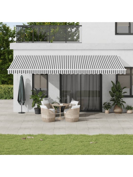 Automaattisesti kelattava markiisi antrasiitti/valk. 600x350 cm