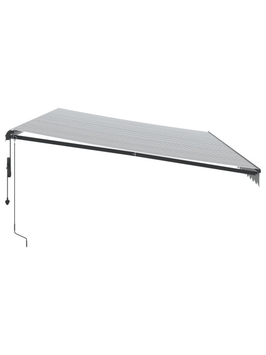 Automaattimarkiisi ledillä antrasiitti/valkoinen 600x350 cm