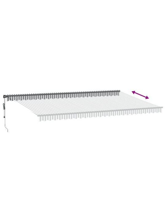 Automaattimarkiisi ledillä antrasiitti/valkoinen 600x350 cm