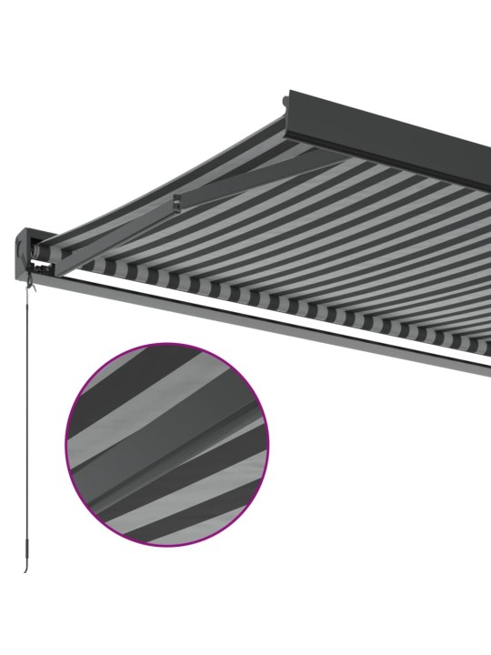 Kelattava markiisi antrasiitti/valkoinen 4x3 m kangas/alumiini