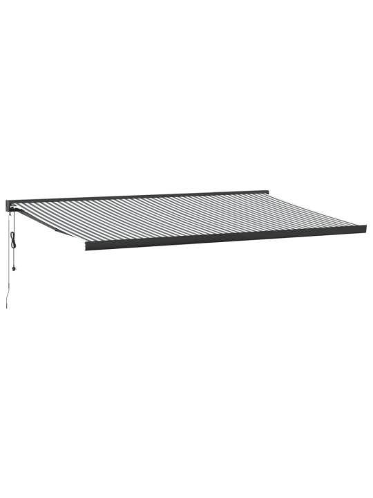 Kelattava markiisi antrasiitti/valkoinen 5x3 m kangas/alumiini